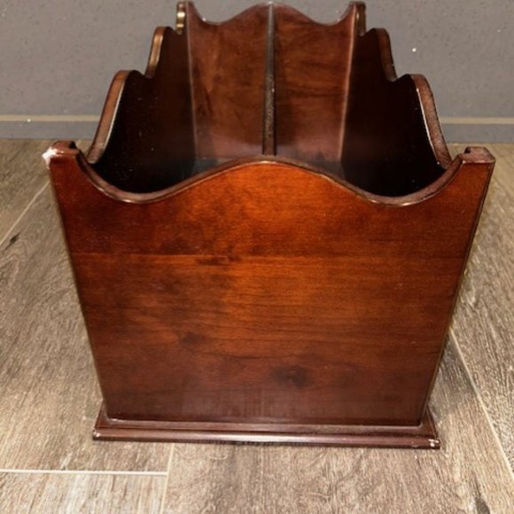 Bombay Company Solid Cherry Wood Magazine Rack Holder - Picture 9 of 12